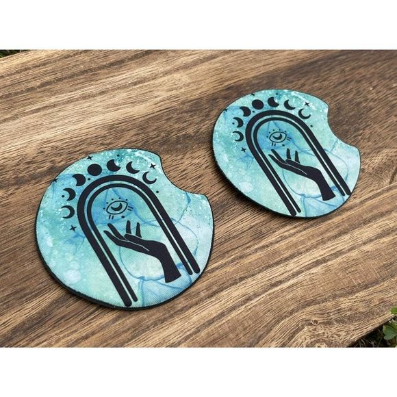 Celestial Moon Phases Car Coaster 2 Pack - Picture 4 of 4